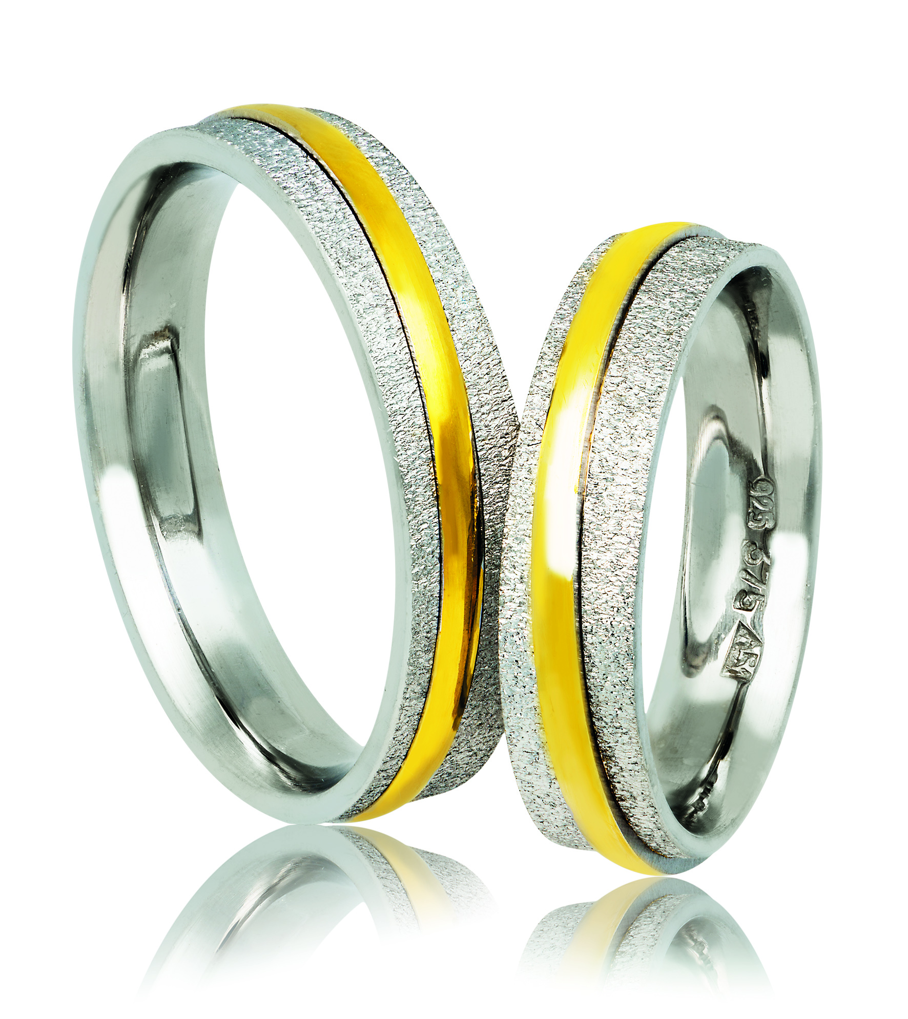 Fedi Nuziali in oro Bianco e oro Giallo 5.0mm  