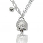 Platinum plated silver 925° necklace  (code NZB105316)