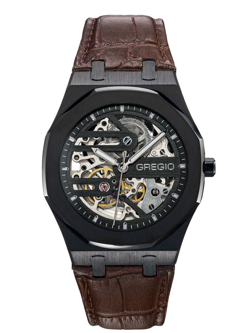 Φωτογραφία από GREGIO The Skeleton Automatic Brown Leather Strap GM100051